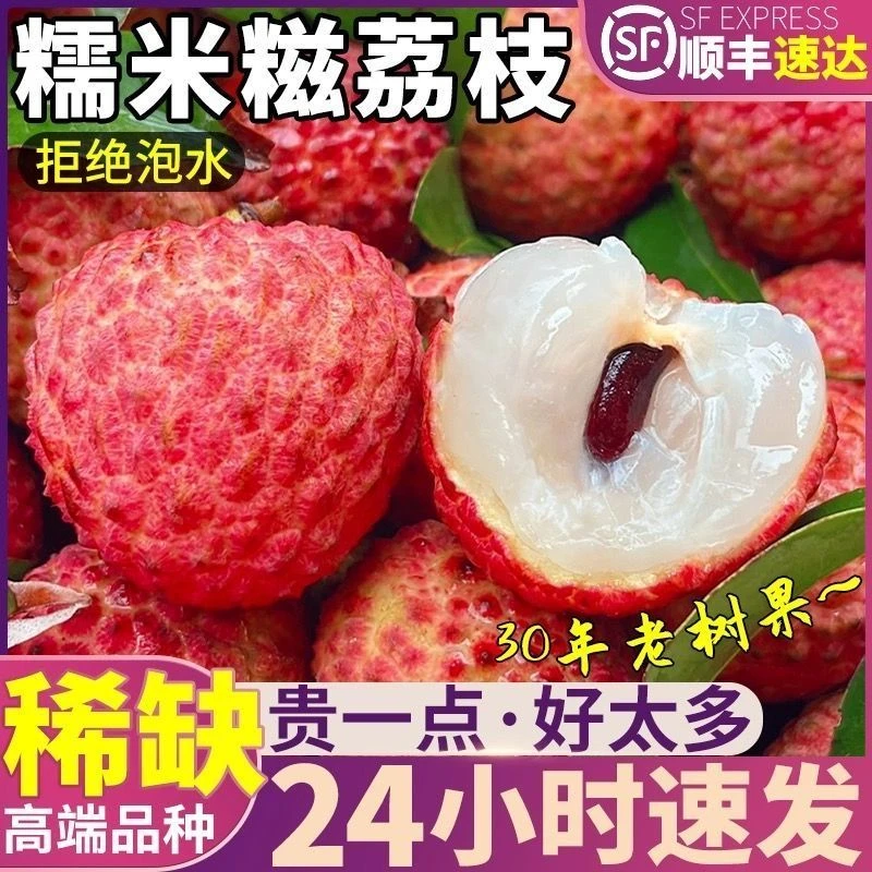 【顺丰冷链】正宗广东雷岭老树糯米糍荔枝现摘现发精品大果新鲜水果