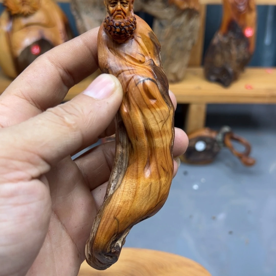 周***木崖柏木摆件手把件