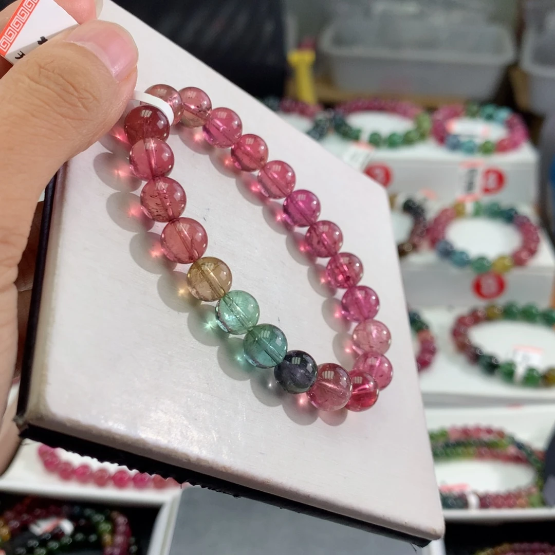 未镶嵌手链碧玺8.8mm。