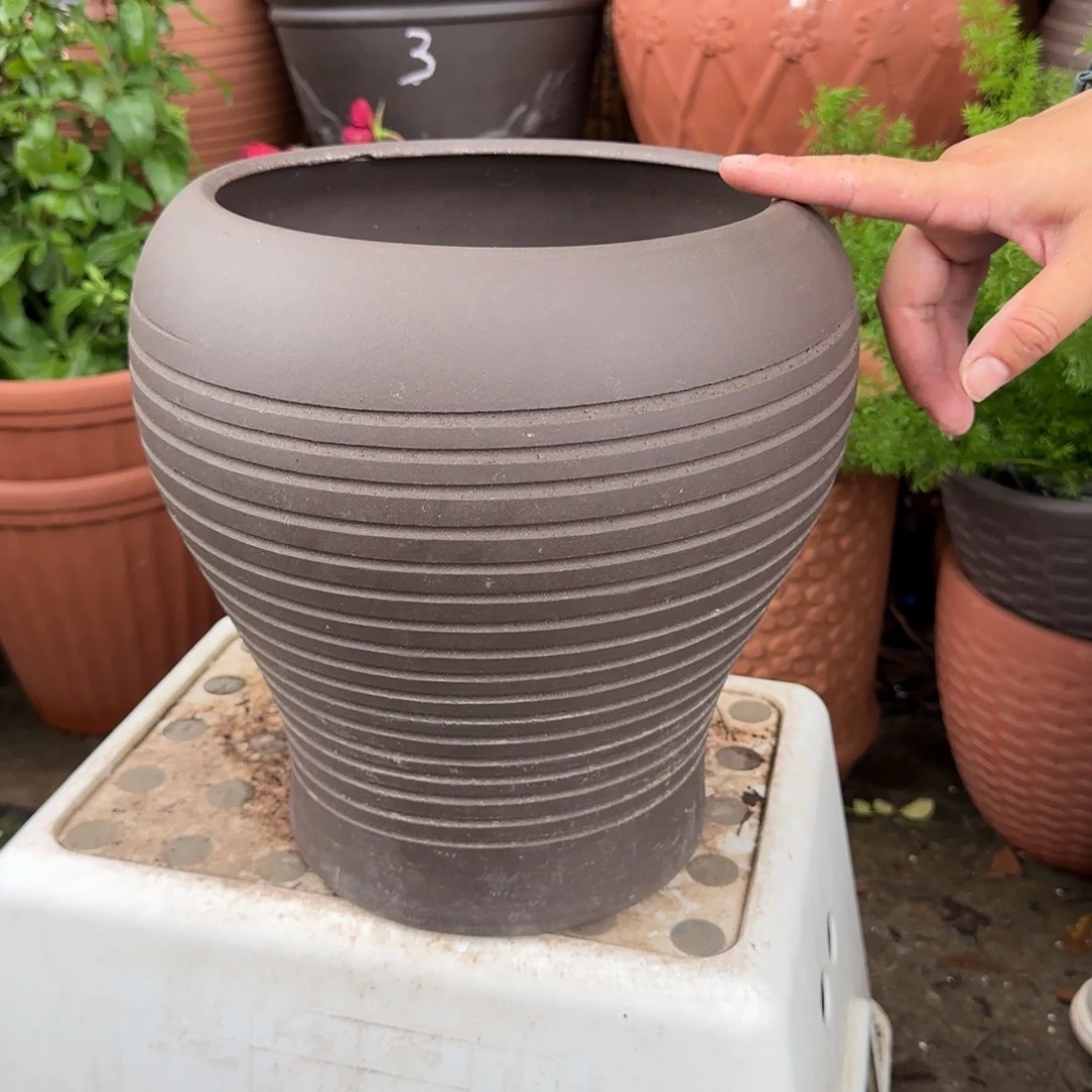 紫砂花盆口20高27宜兴紫砂