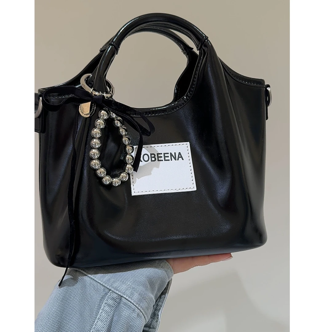 韩国原单设计手提单肩斜挎菜篮子母包2979