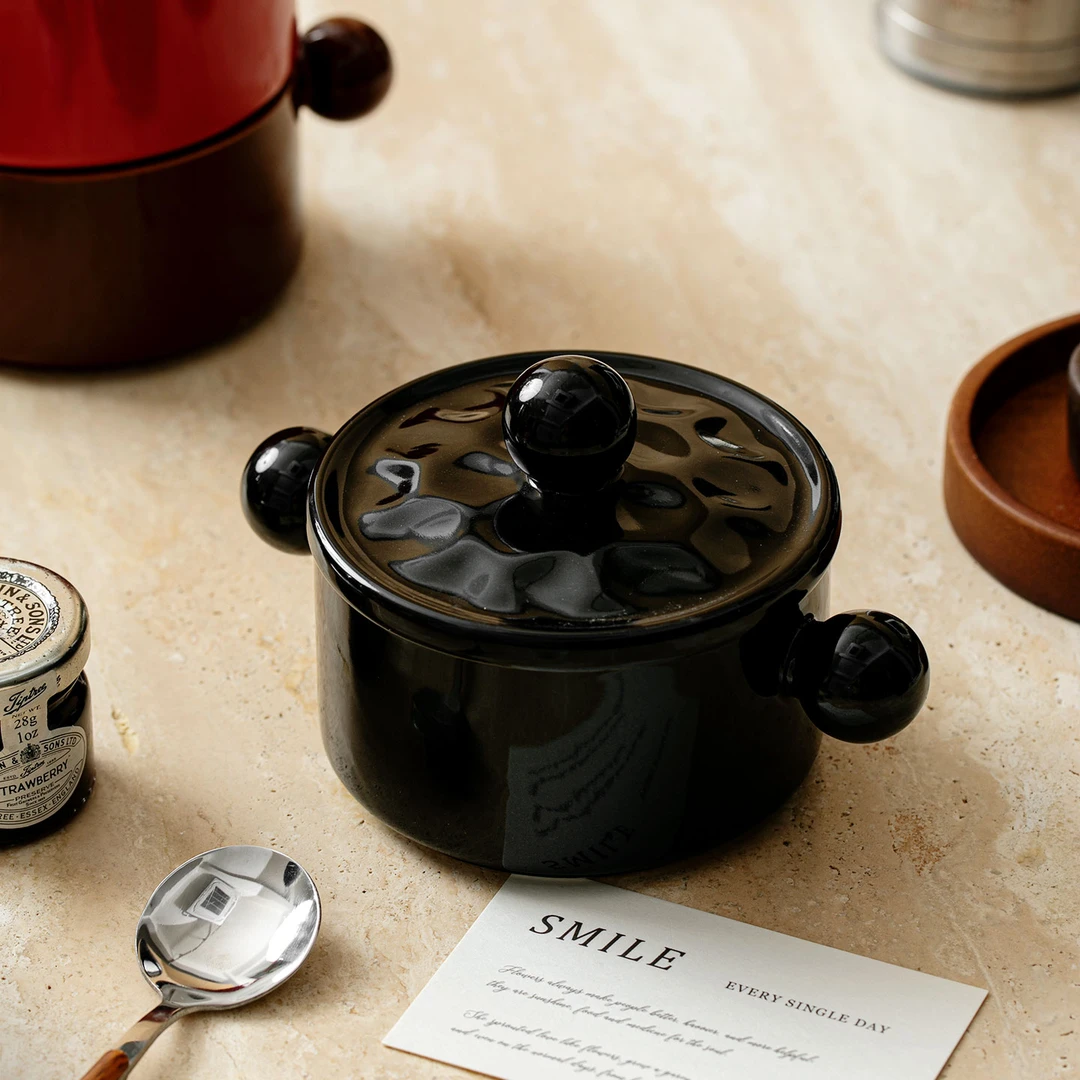 蒸蛋蒸鸡蛋羹碗带盖家用陶瓷甜品碗微波炉烘焙双耳汤碗宝宝辅食碗