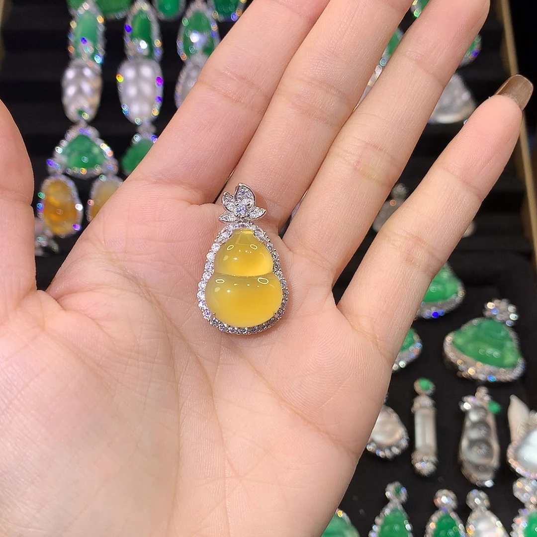 小****玛瑙/玉髓银S925镶嵌吊坠(不含链)