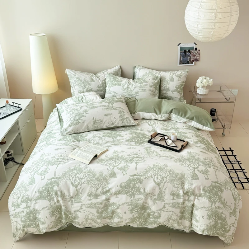 LUOCHENG/漯承2025秋冬新款纯棉斜纹磨毛四件套床上用品