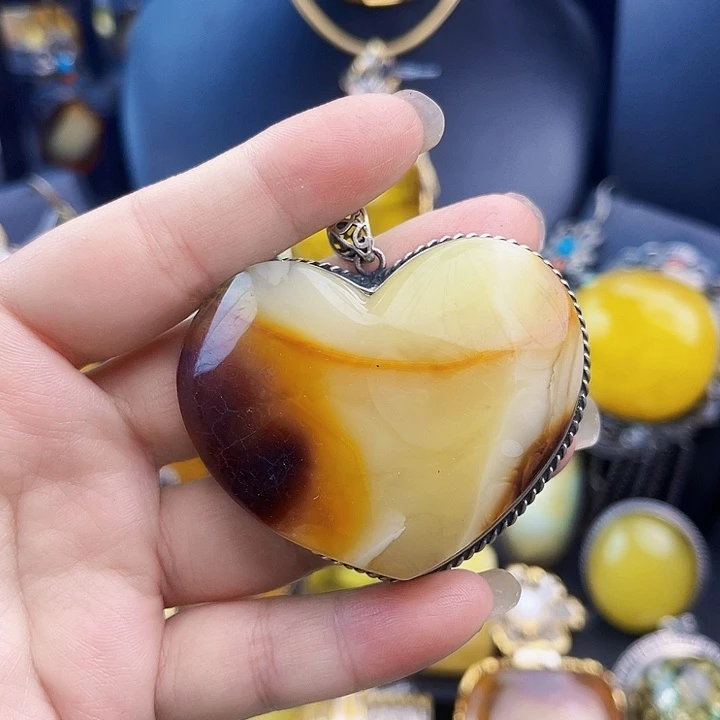 琥珀银S925镶嵌裸石