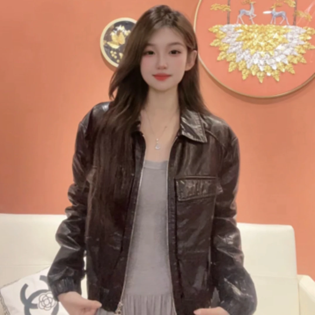 2025年真皮皮衣链接网红时尚休闲