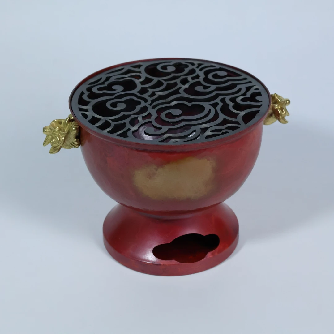 【福器】彩铜瓦猫火炉 茶道零配