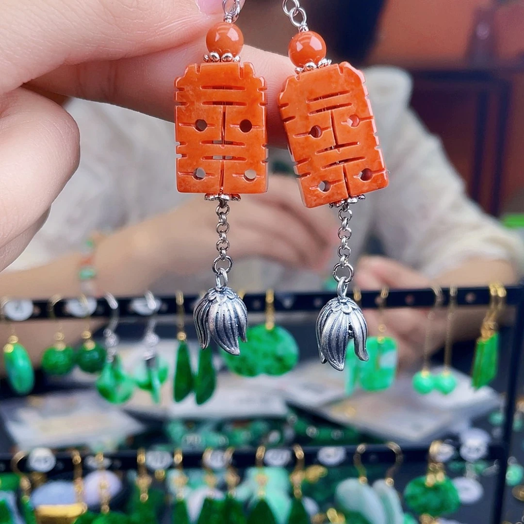翡翠未镶嵌耳饰饰品