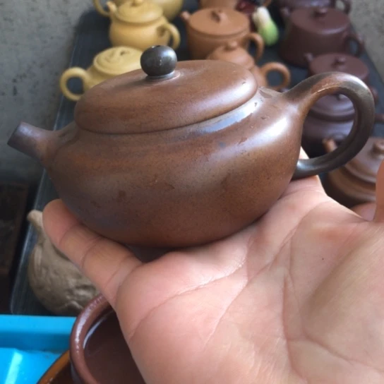 紫砂茶壶紫泥柿园180豪升左右有风油
