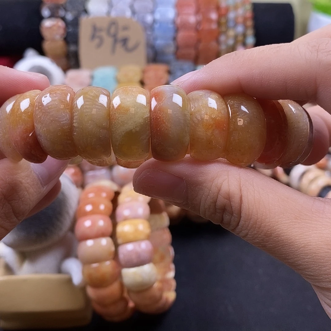 硅化珊瑚（珊瑚玉）未镶嵌手牌 糖龙骨 63