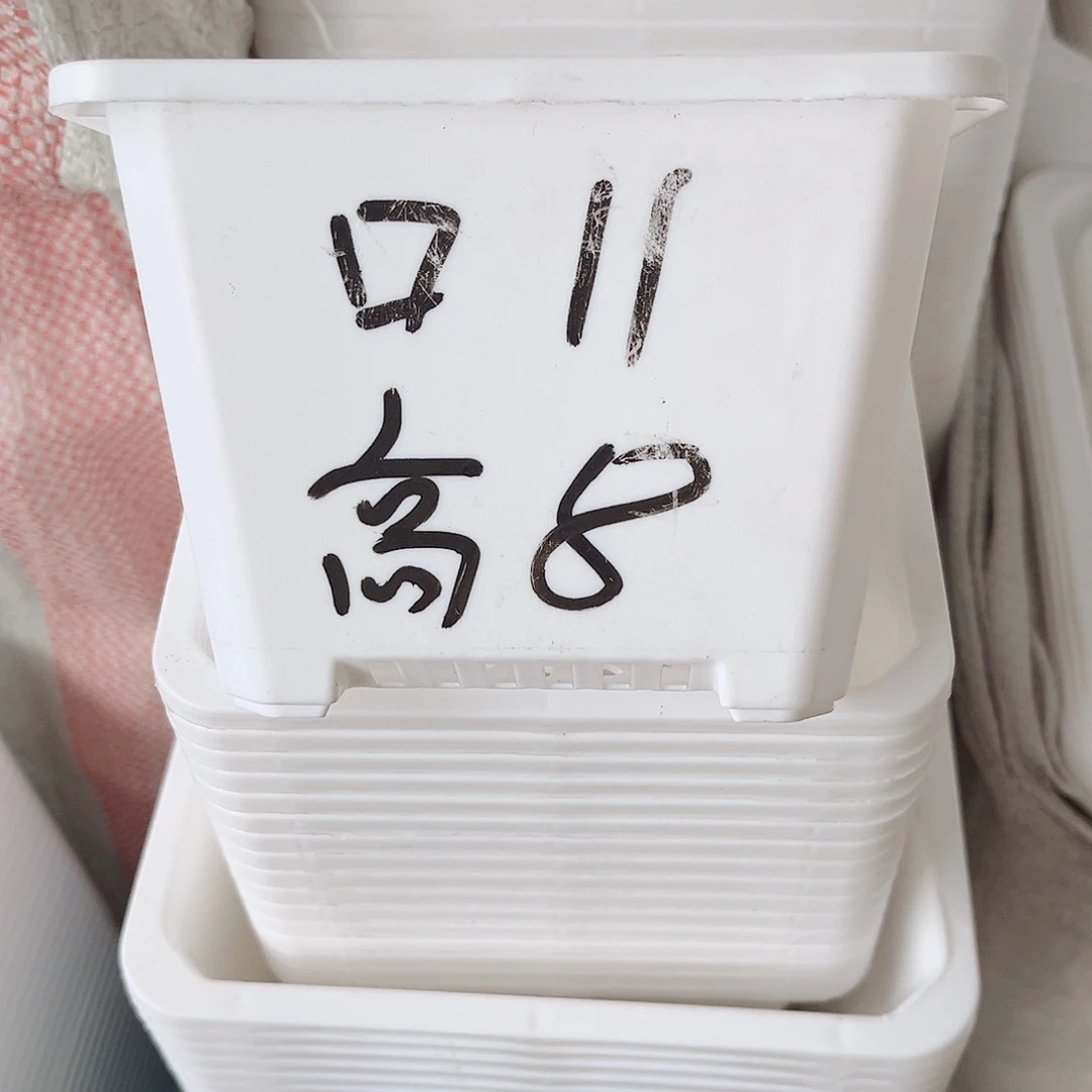 树脂福利款11方白色盆20个无托