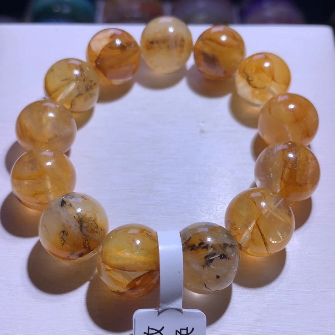 手串水晶银S925镶嵌小树胶花17.2m