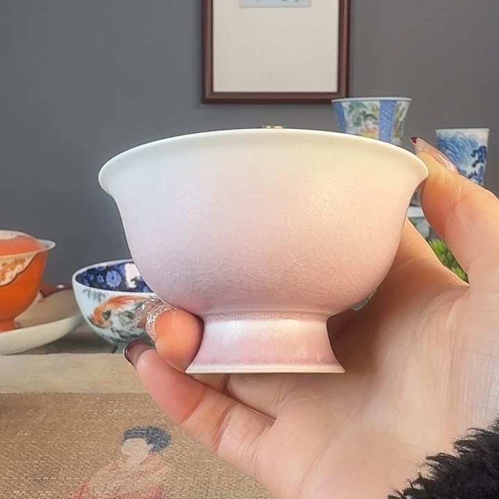 摆件景德柴烧多人茶杯