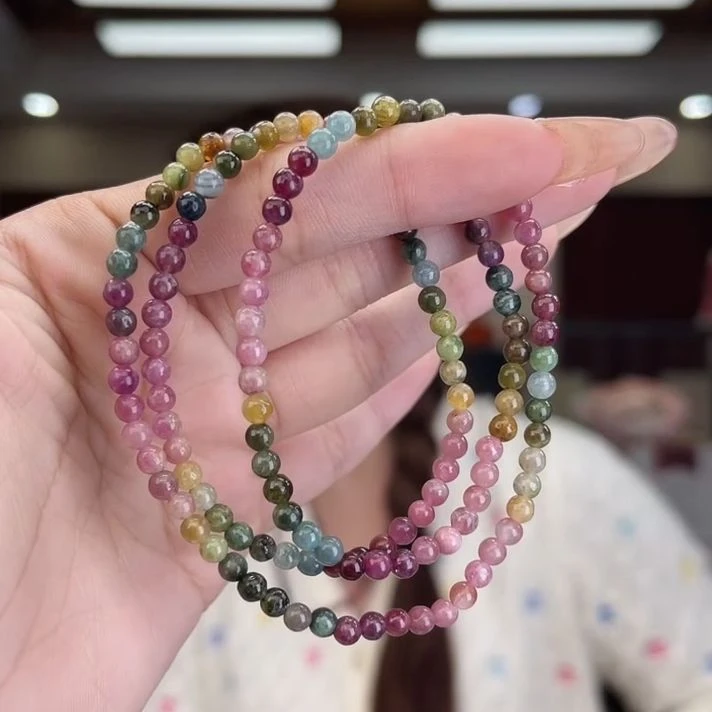 01500405碧玺/未镶嵌4mm+碧玺多圈多样性发货5