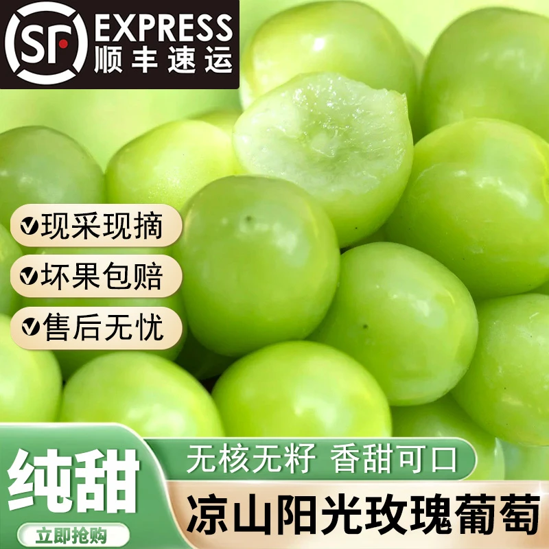 【买2斤送1斤】新鲜应季阳光玫瑰葡萄青提鲜甜多汁水果包邮整箱脆甜