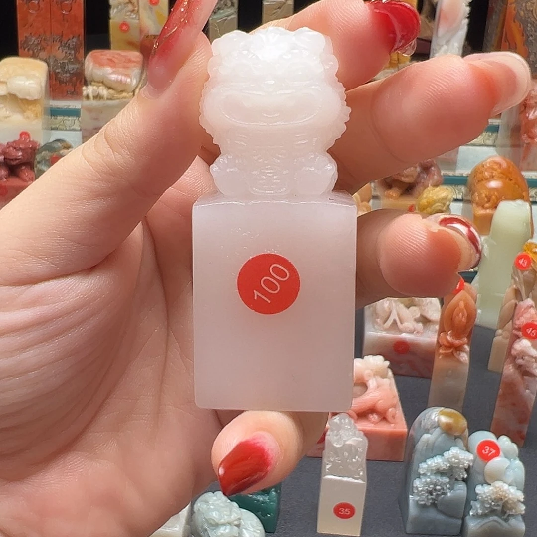 寿山石印石轻*手工制作