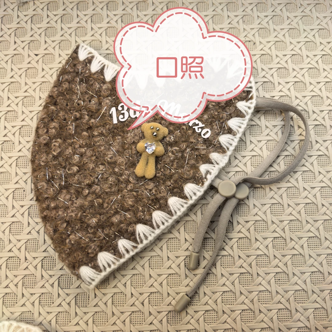 F065咖色全身小熊闪闪口口-发夹