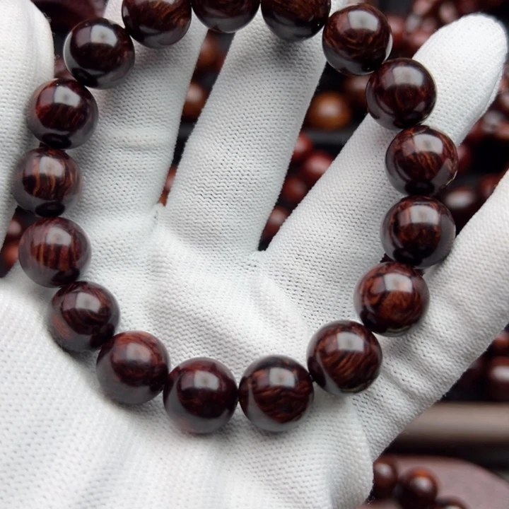 木?****乐海南红降1.2黑金火焰纹超级精品圆珠