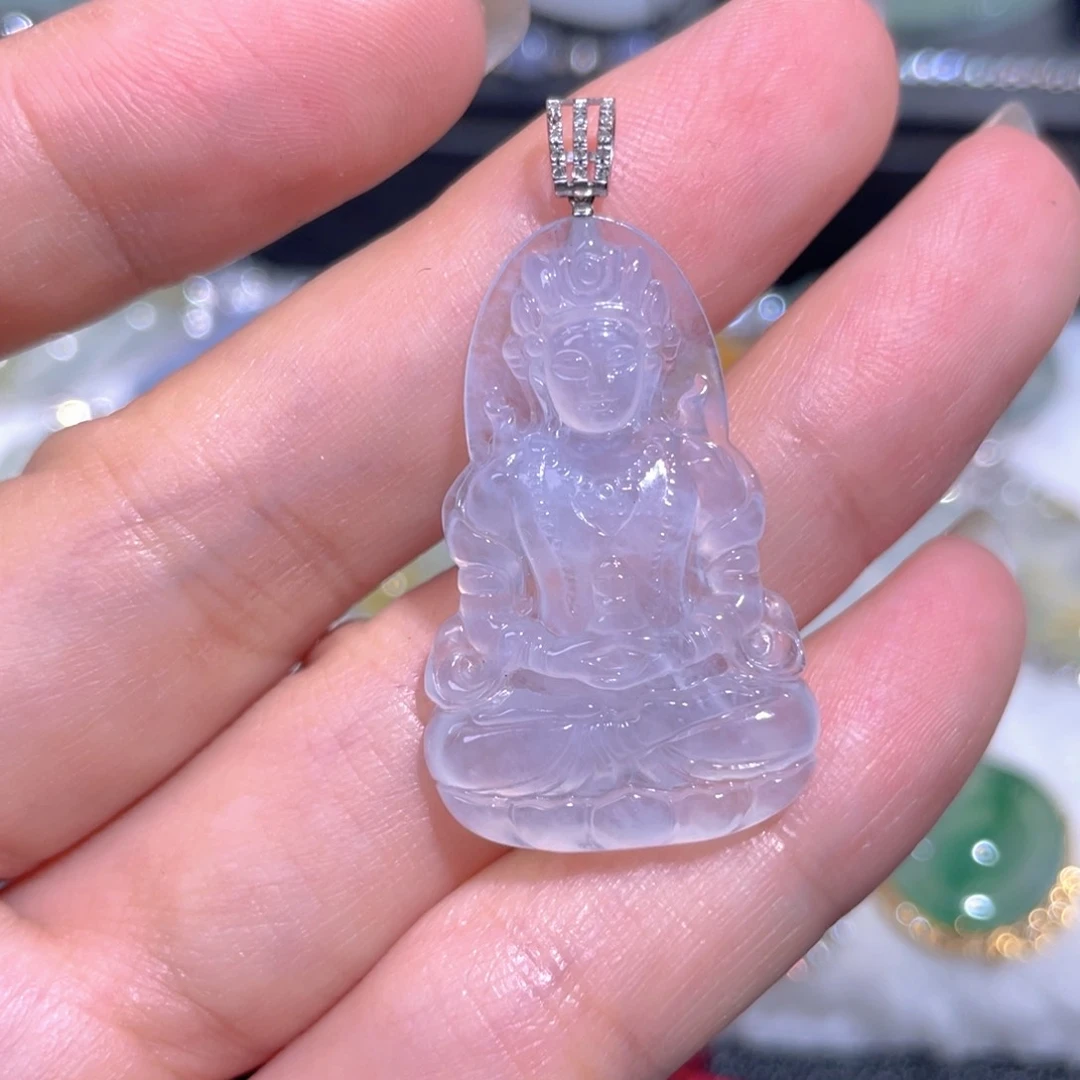 颈饰18K金镶嵌翡翠翡翠