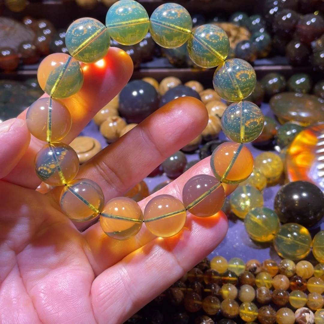 琥珀未镶嵌手链天然