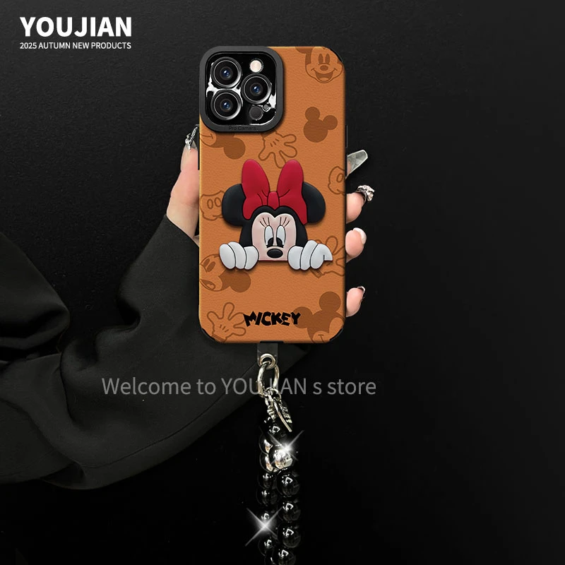 适用【苹果/oppo/华为/vivo/小米】新款米奇皮纹网红防摔手机壳女款