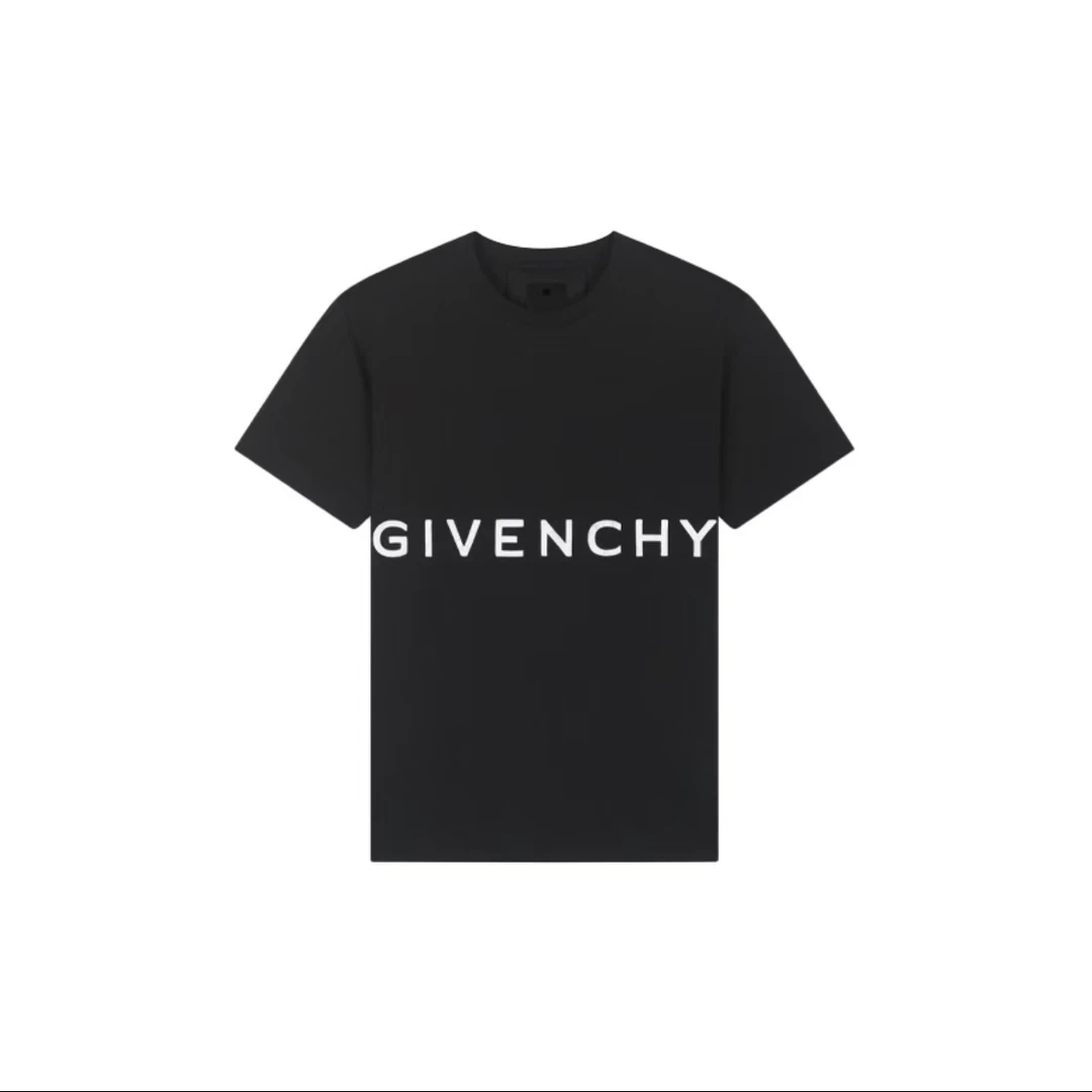 GIVENCHY纪梵希 字母Logo宽松刺绣短袖 黑色