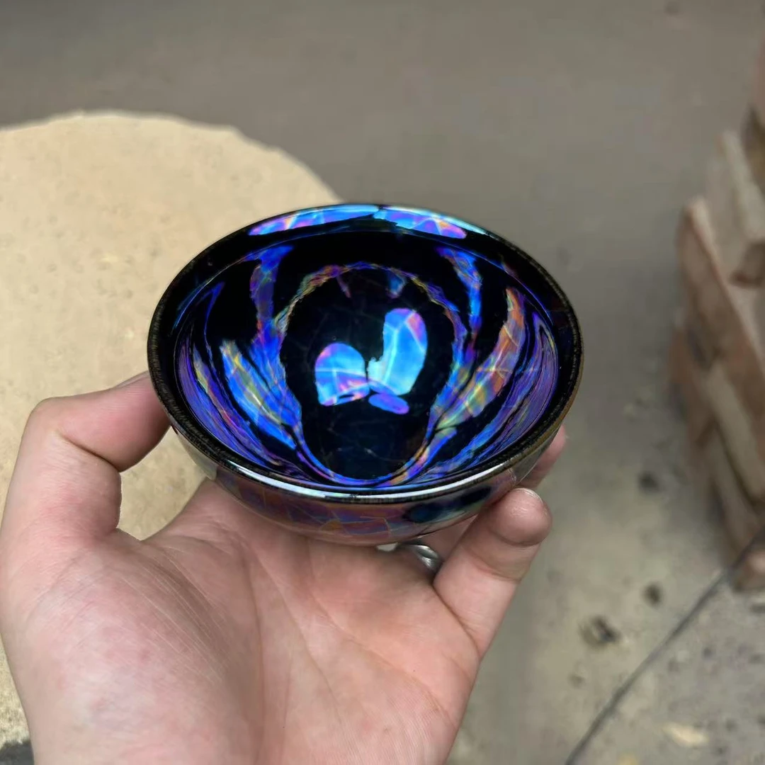 建窑建盏 主人杯 束口七彩窑宝