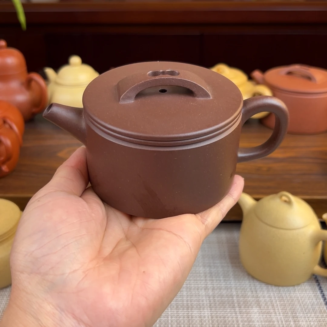 茶壶紫砂紫泥汉瓦全手200cc