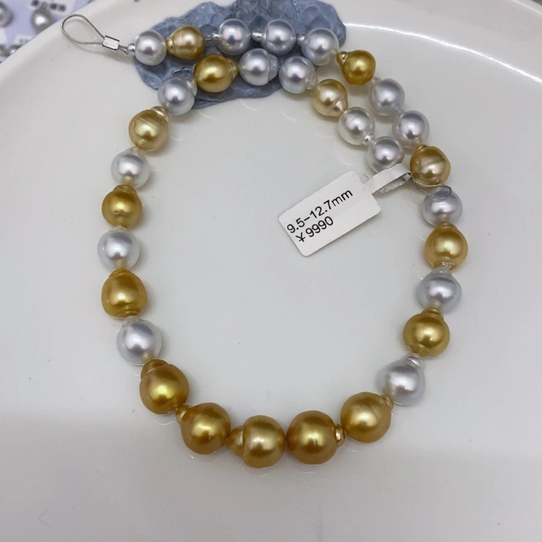 海水珍珠裸珠未镶嵌H**V白金项链9.5-12.7婷