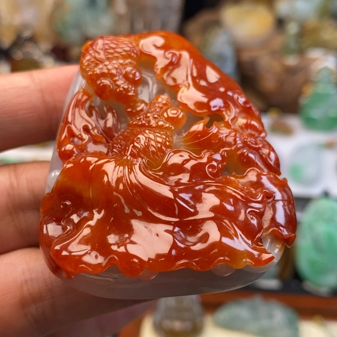 翡翠未镶嵌颈饰缅甸天然翡翠金玉满堂