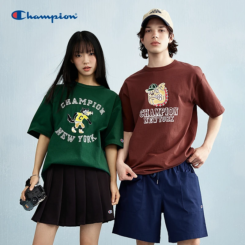 Champion冠军短袖T恤时尚休闲潮流宽松情侣潮牌短袖U5BSSJM006