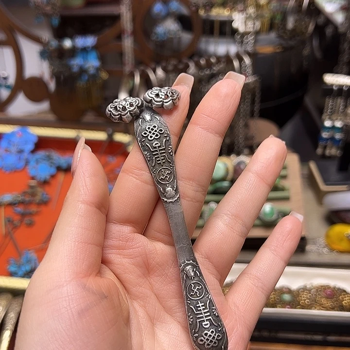 铁合金醋酸双头发簪