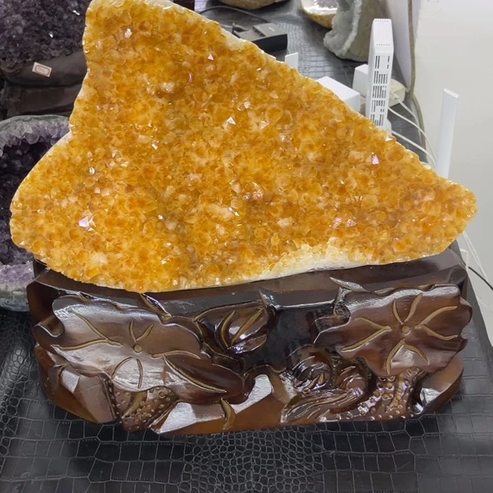 未镶嵌发饰水晶黄晶大屏风