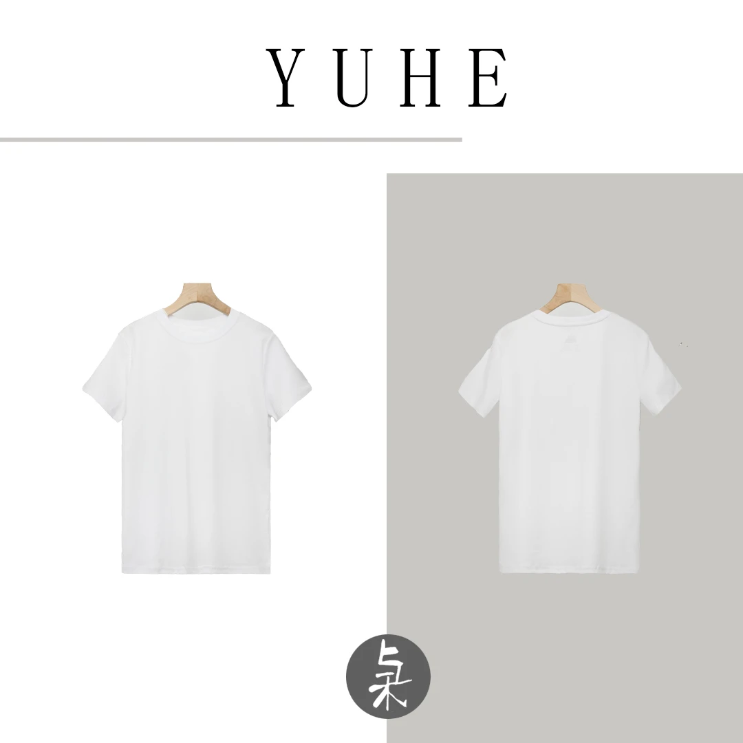 【YU HE】与禾夏季舒适百搭亲肤白小T原单面料100棉防水T恤