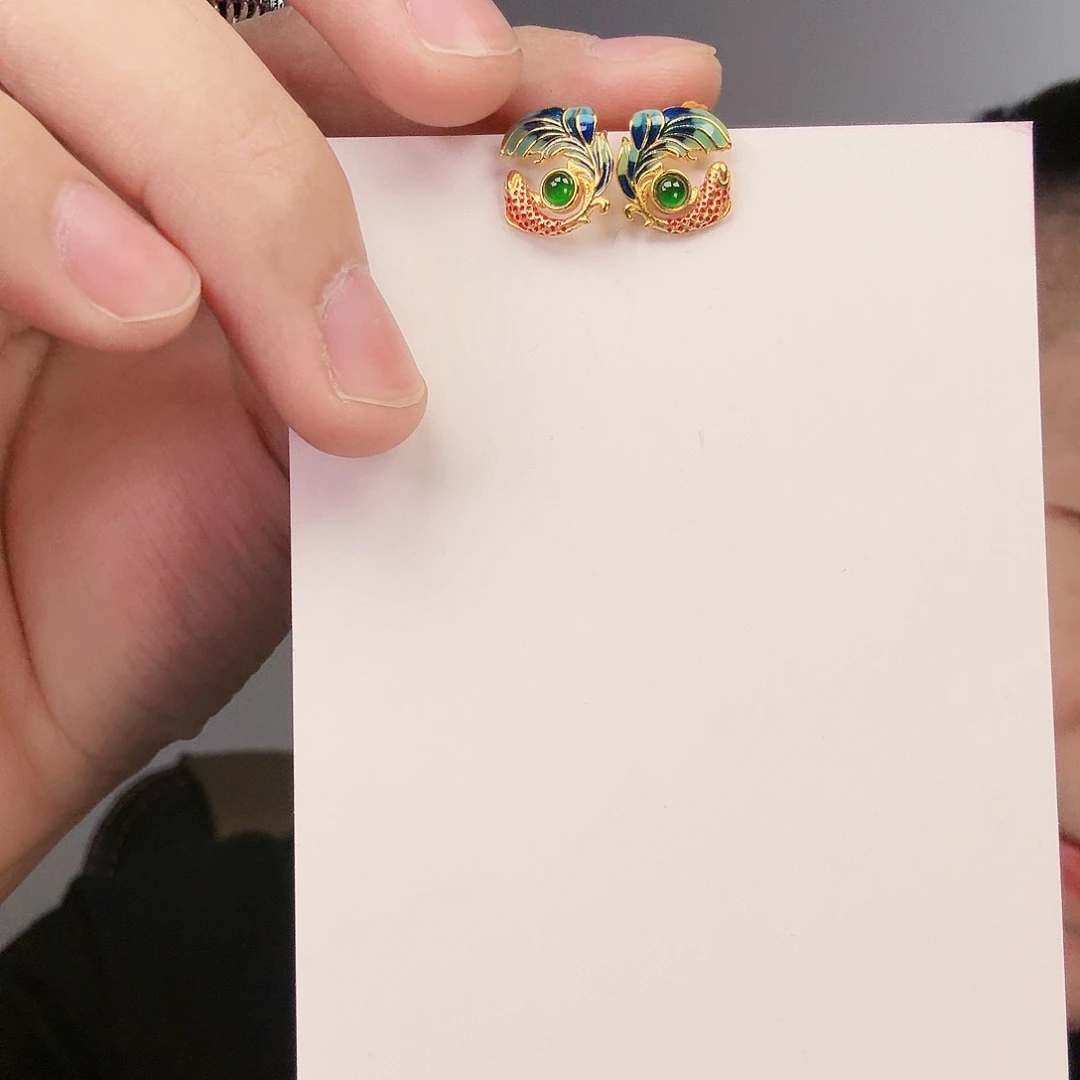 翡翠颈饰银S925镶嵌一对