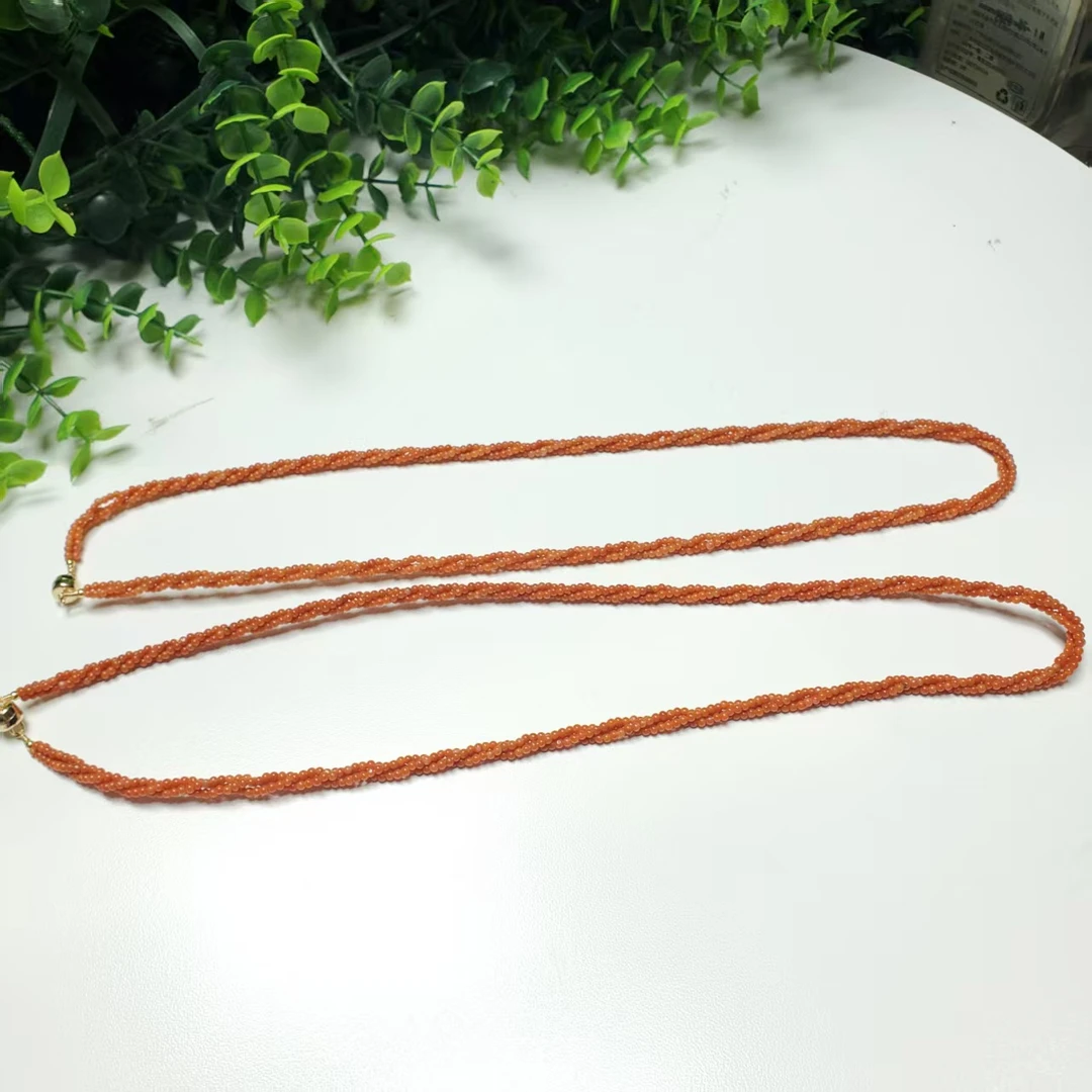 V140【赵小姐】【万缕千丝】925时尚南红玛瑙麻花链项链多样发起一