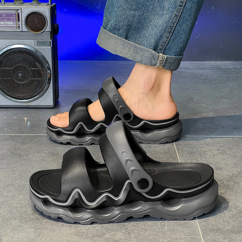 森刻凉拖鞋一脚蹬懒人鞋男鞋夏季轻便户外沙滩鞋潮流两穿开车凉拖