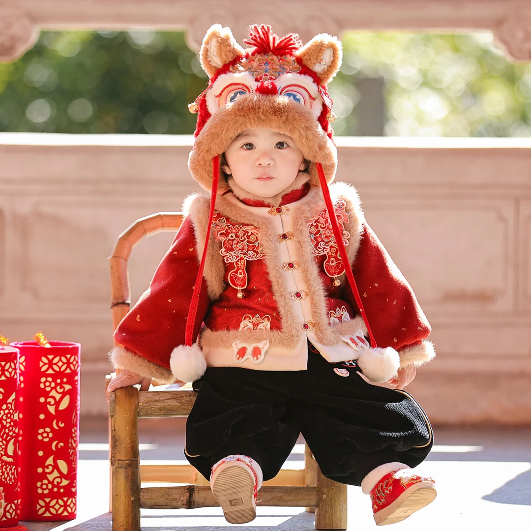 【小福驹】男童汉服冬季2025新款婴儿周岁礼服宝宝过年服喜庆新年装