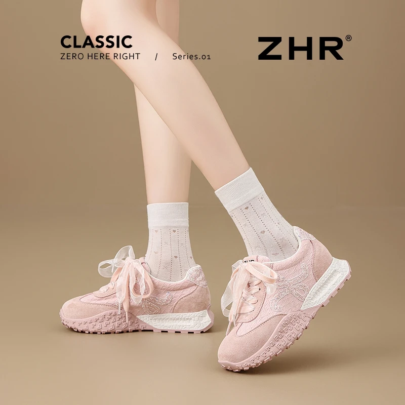 ZHR/则则德训鞋女2025春秋新款运动休闲软底阿甘鞋女时尚百搭女鞋