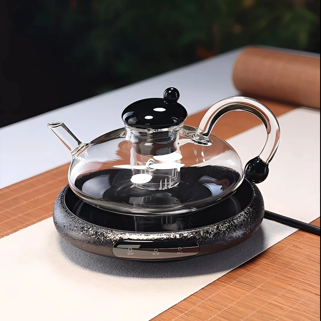 电陶炉炫银超薄1000w煮茶炉家用小型煮茶炉大容量茶具套装茶壶