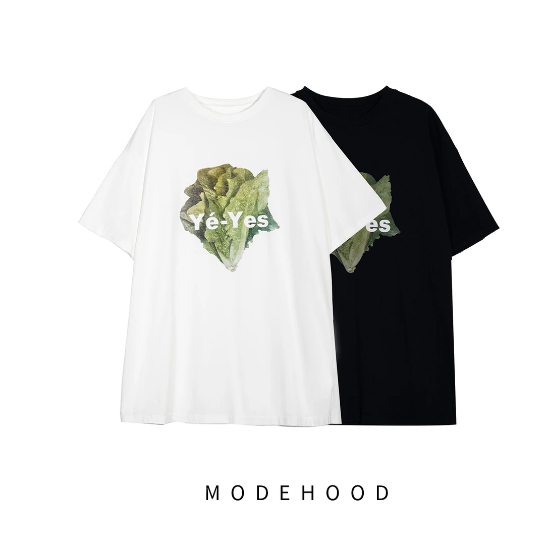 MODE【生财T】2025新款两色圆领显瘦大版印花生财T恤短袖T恤