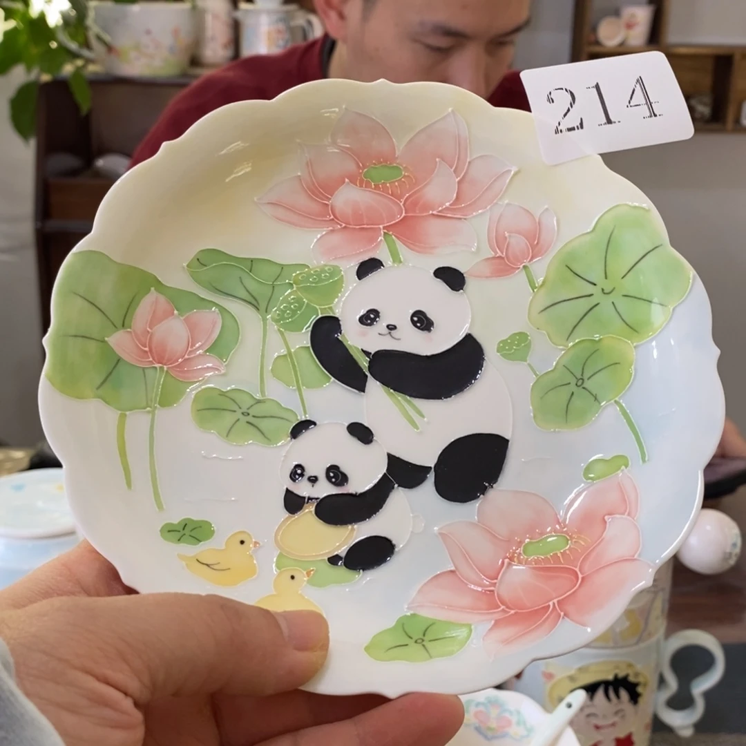 瓷片景德镇釉下彩手绘