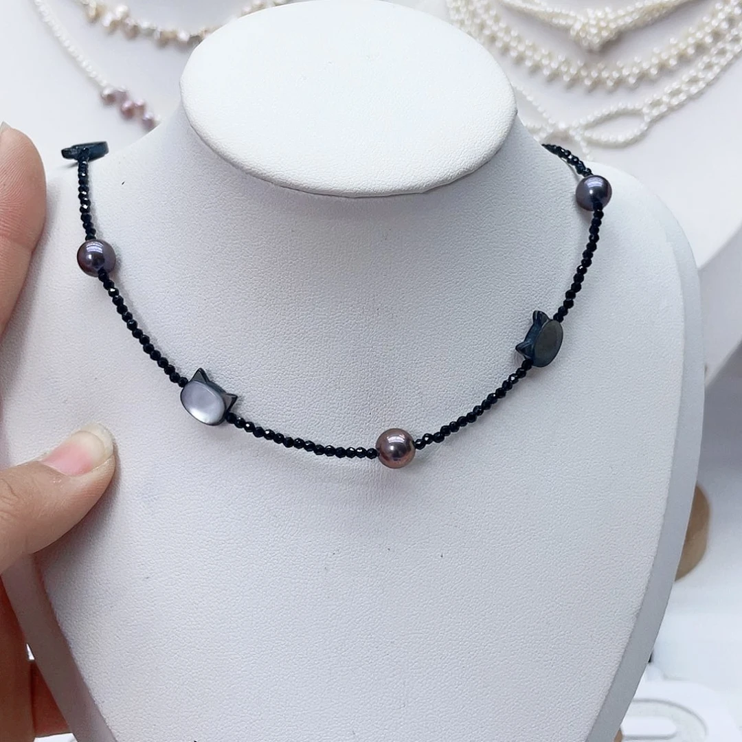 颈饰银S925镶嵌淡水珍珠