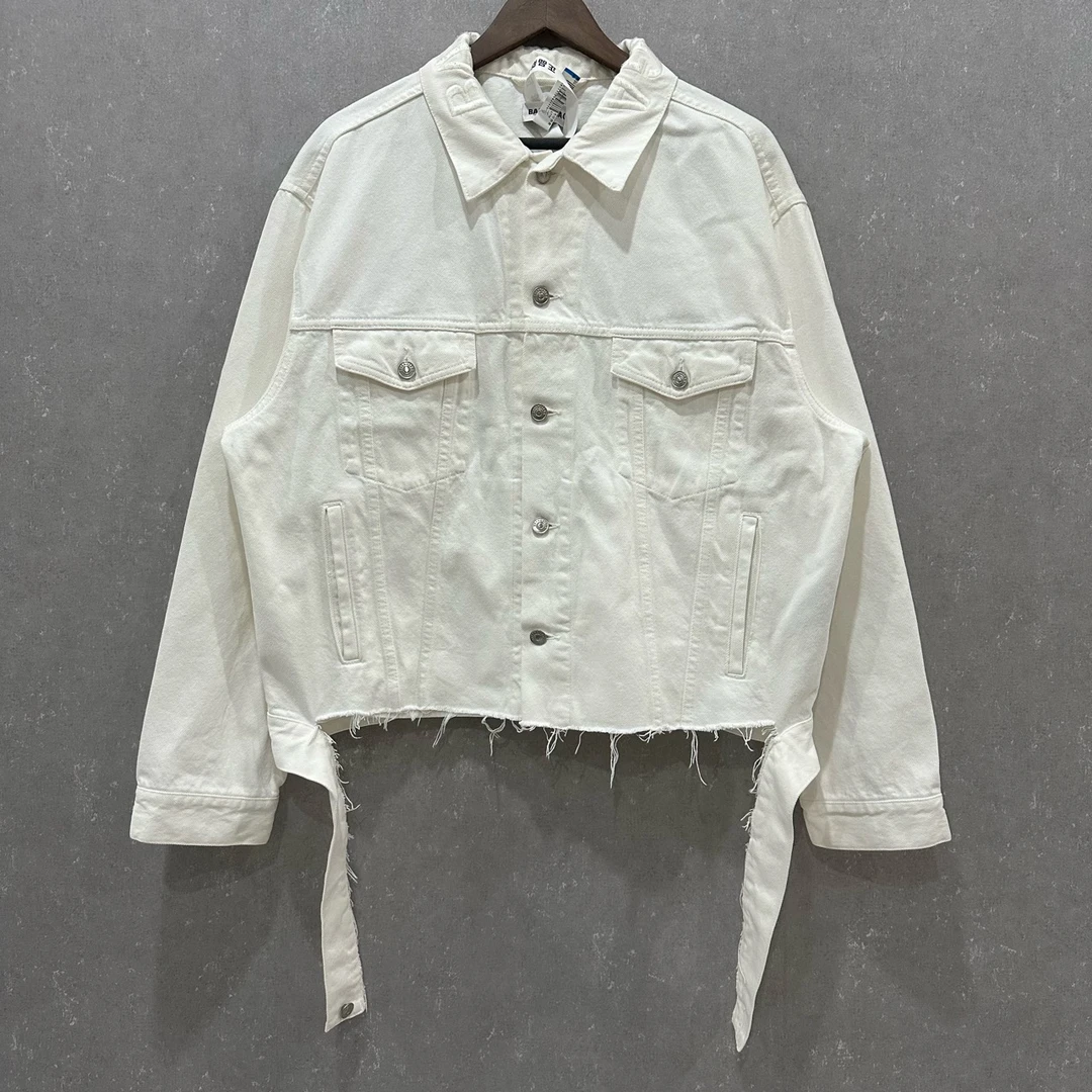 95新 Balenciaga/巴黎世家 白色牛仔外套 36码004237