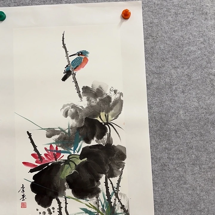 国画花鸟等图案为一体