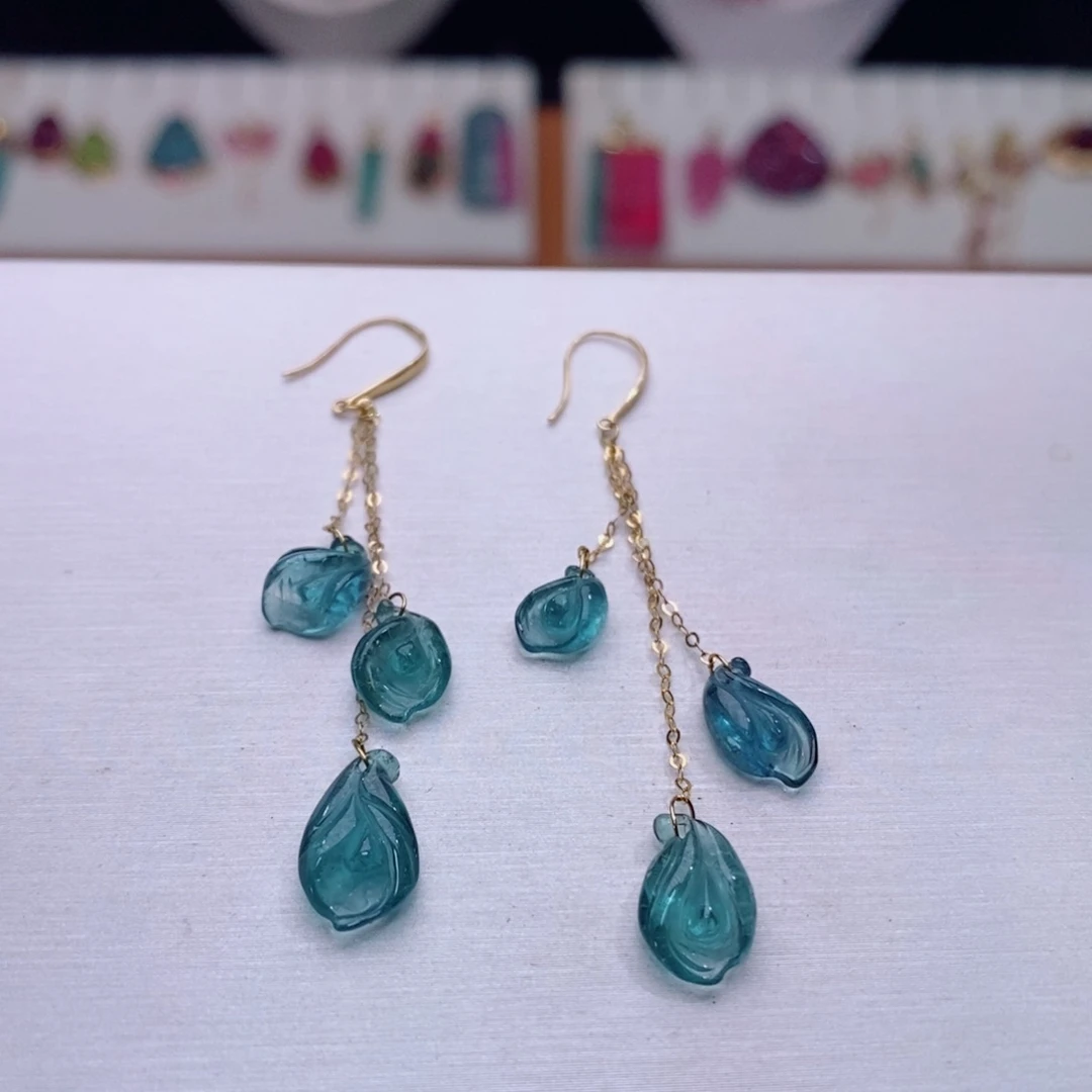 18K金镶嵌耳饰碧玺碧玺A耳饰