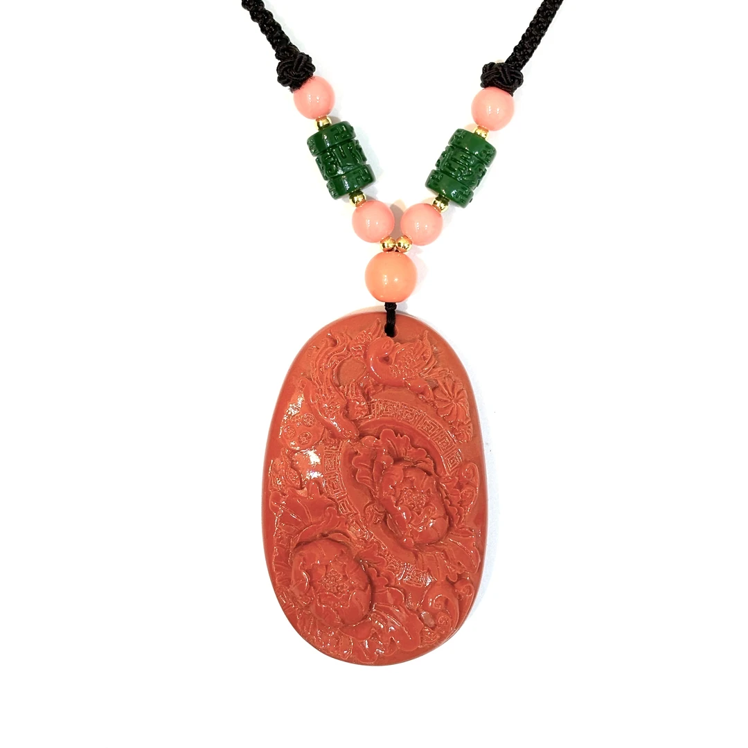 x1055-国风气质设计款牡丹花吊坠-赠礼盒