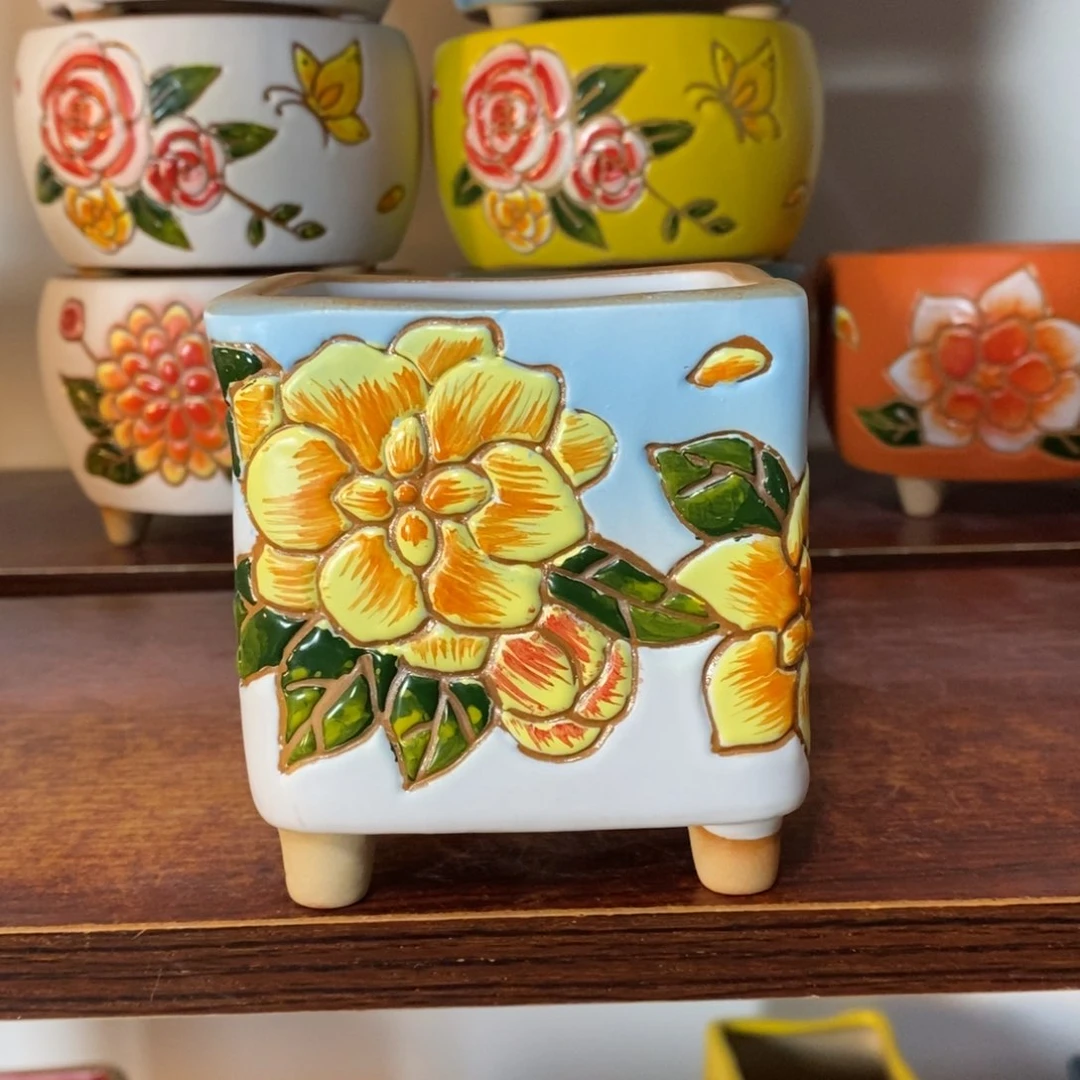 红陶韩式多肉植物花盆