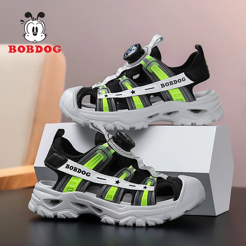 巴布豆男童凉鞋儿童框子鞋夏款2025防滑软底男中大童运动沙滩凉鞋