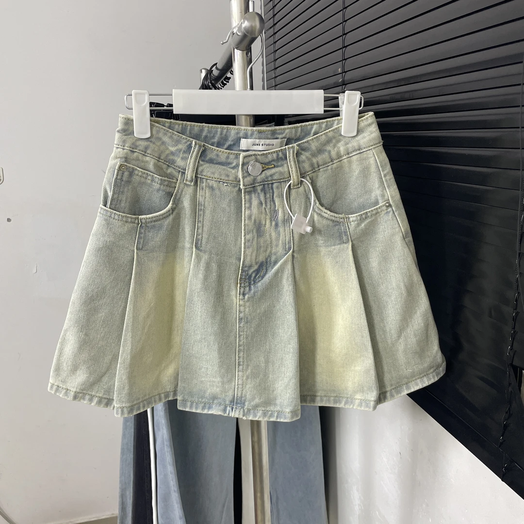 福利款~2025夏季新款牛仔短裙做旧热裤辣妹裤裙